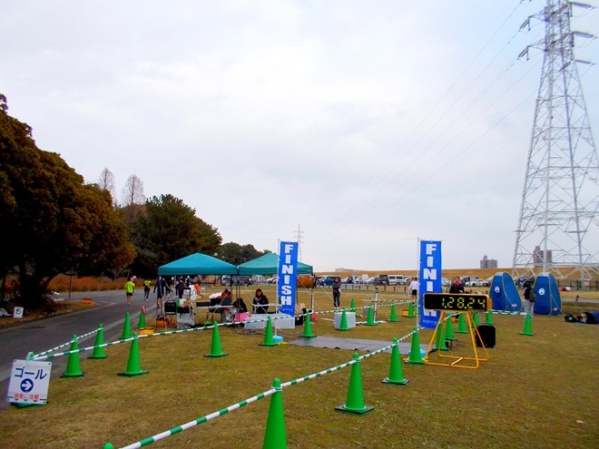 年忘れマラソン in 庄内緑地公園 ゴール地点