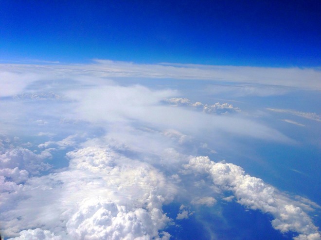 北海道マラソン前日の飛行機からの景色