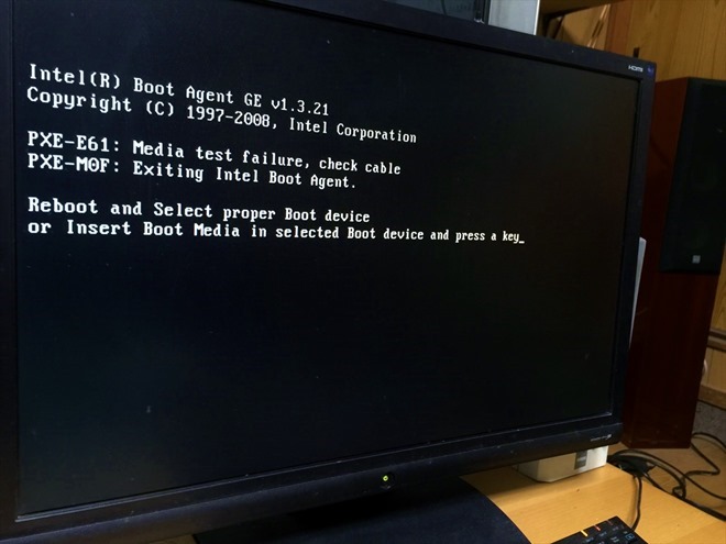 PXE-E61: Media test failure, chek cable