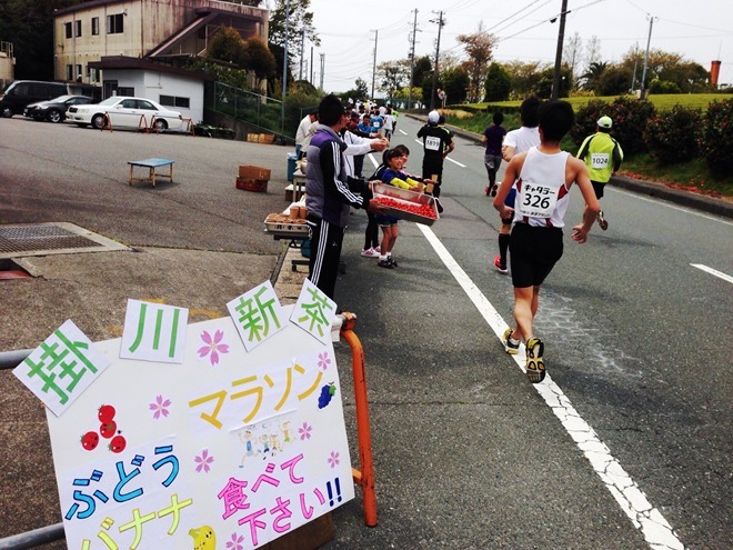 掛川・新茶マラソン 私設のフルーツステーション