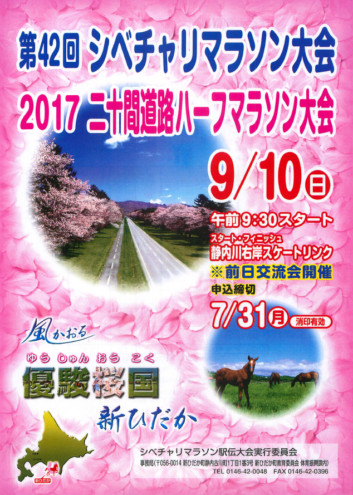 シベチャリマラソン大会・二十間道路ハーフマラソン2017画像