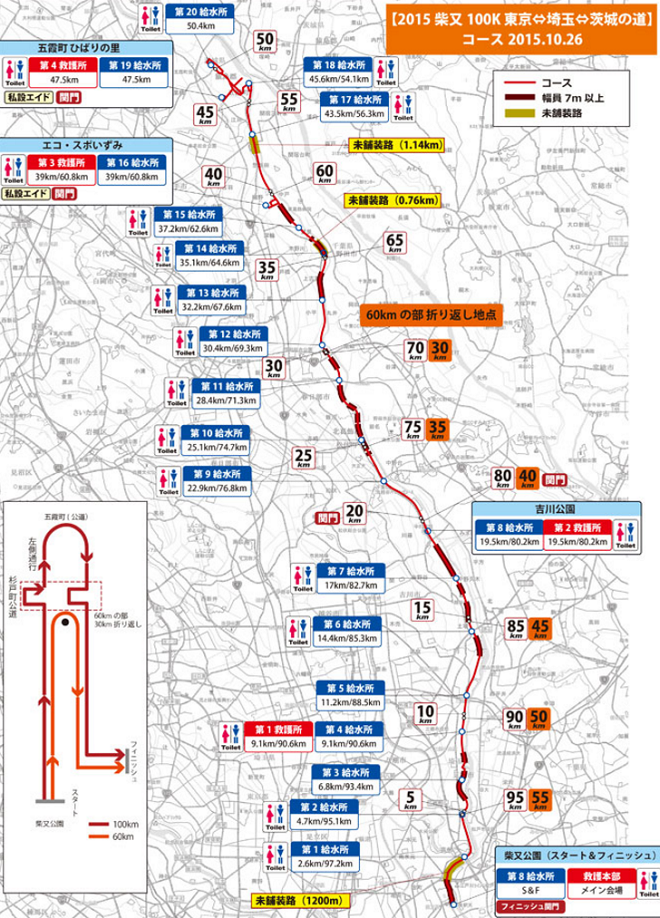 柴又100K コースマップ