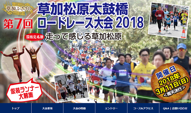 草加松原太鼓橋ロードレース2018画像