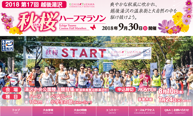 越後湯沢秋桜ハーフマラソン2018画像