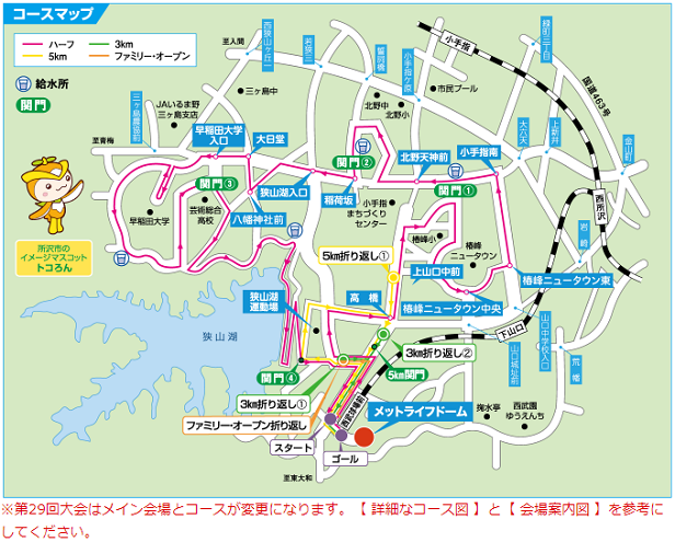 所沢シティマラソン2018コースマップ