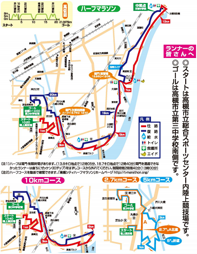 高槻シティハーフマラソン2019コースマップ