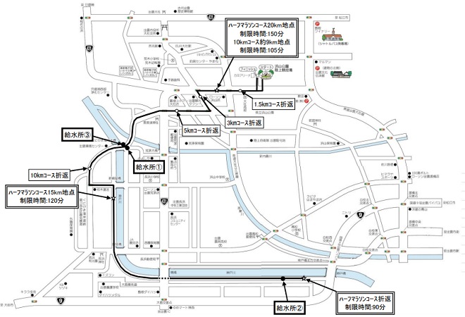 出雲くにびきマラソン大会2019コースマップ