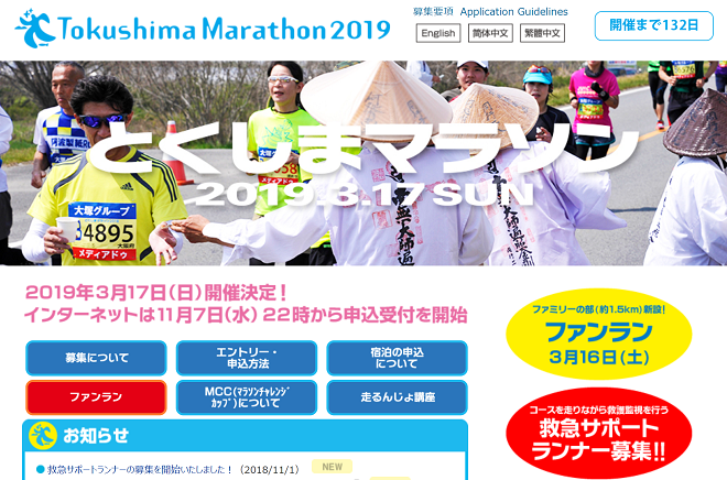 とくしまマラソン2019画像