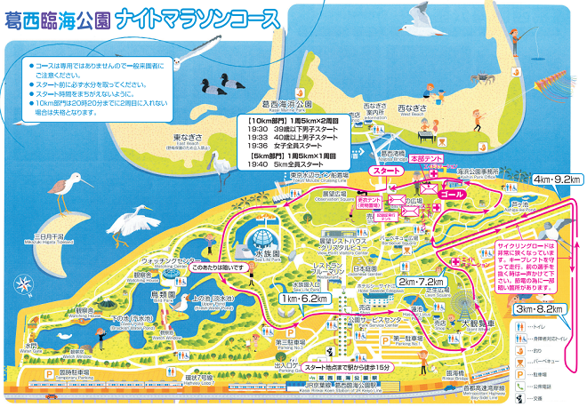 葛西臨海公園ナイトマラソン201904コースマップ