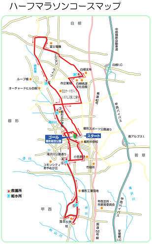 南アルプス桃源郷マラソン2019コースマップ