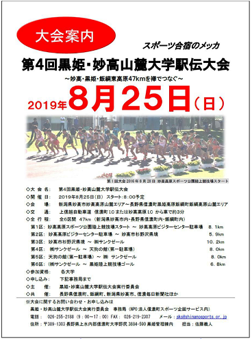 黒姫・妙高山麓大学駅伝2019画像