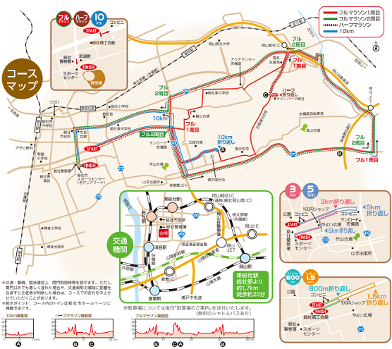 そうじゃ吉備路マラソン2020コースマップ