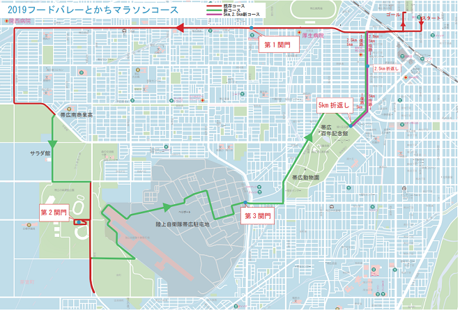 フードバレーとかちマラソン2019コースマップ