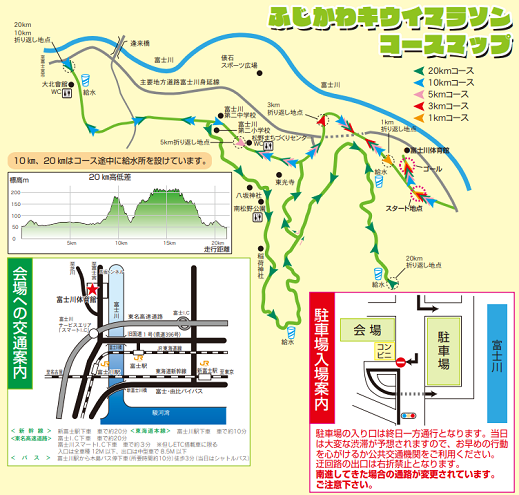 ふじかわキウイマラソン2019コースマップ