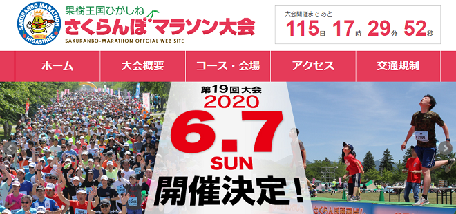 ひがしねさくらんぼマラソン2020画像