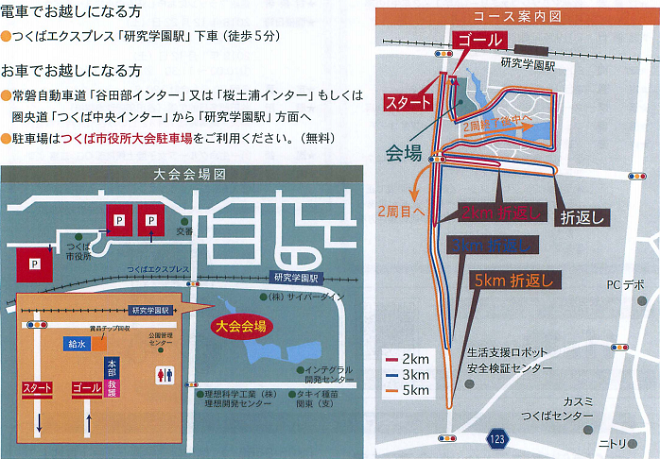 つくば健康マラソン2019コースマップ