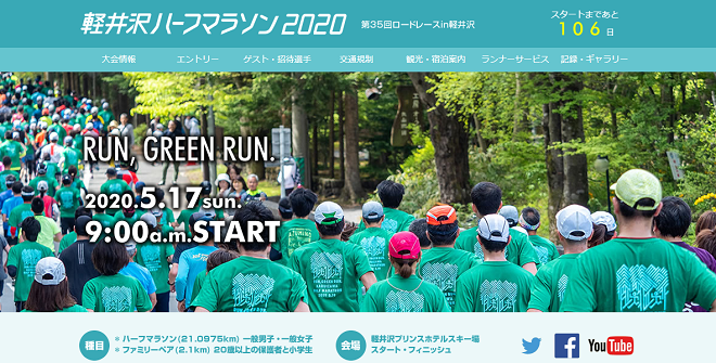 軽井沢ハーフマラソン2020画像
